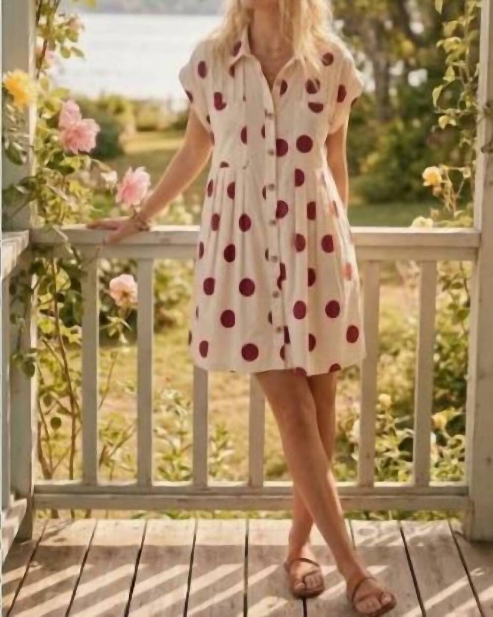 NEW SEWN AND SEEN everyday polka dot dress in cream